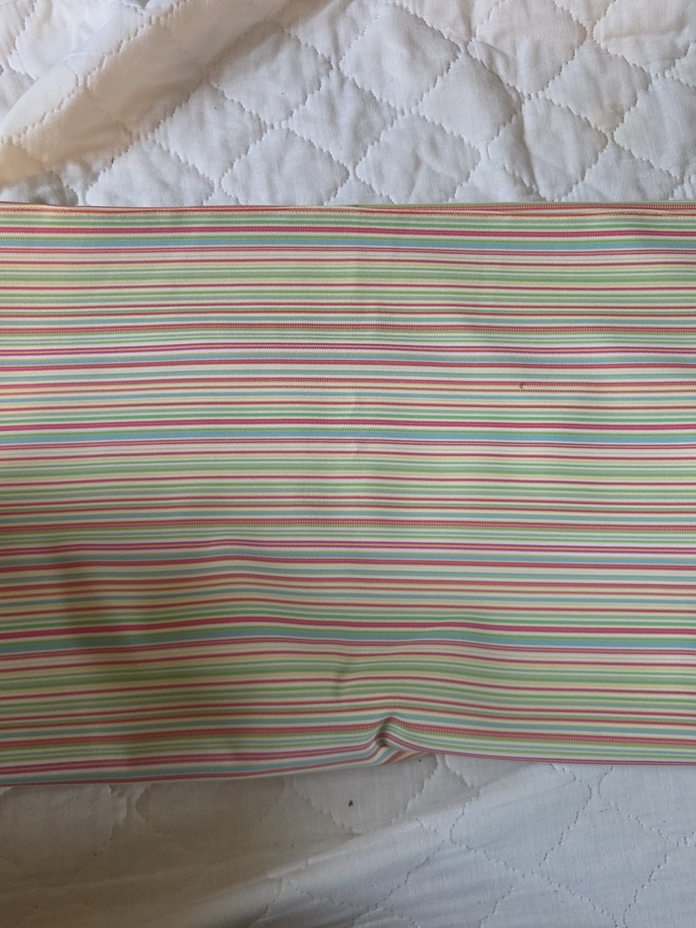 Striped Pastel Tablecloth in Pink, Green and Blue Stripe